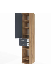 Hyperion Dolap 6 Raflı 2 Çekmeceli Tek Kapaklı 44x44x243 Çam-Antrasit