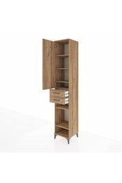 Hyperion Dolap 6 Raflı 2 Çekmeceli Tek Kapaklı 44x44x243 Çam-Çam