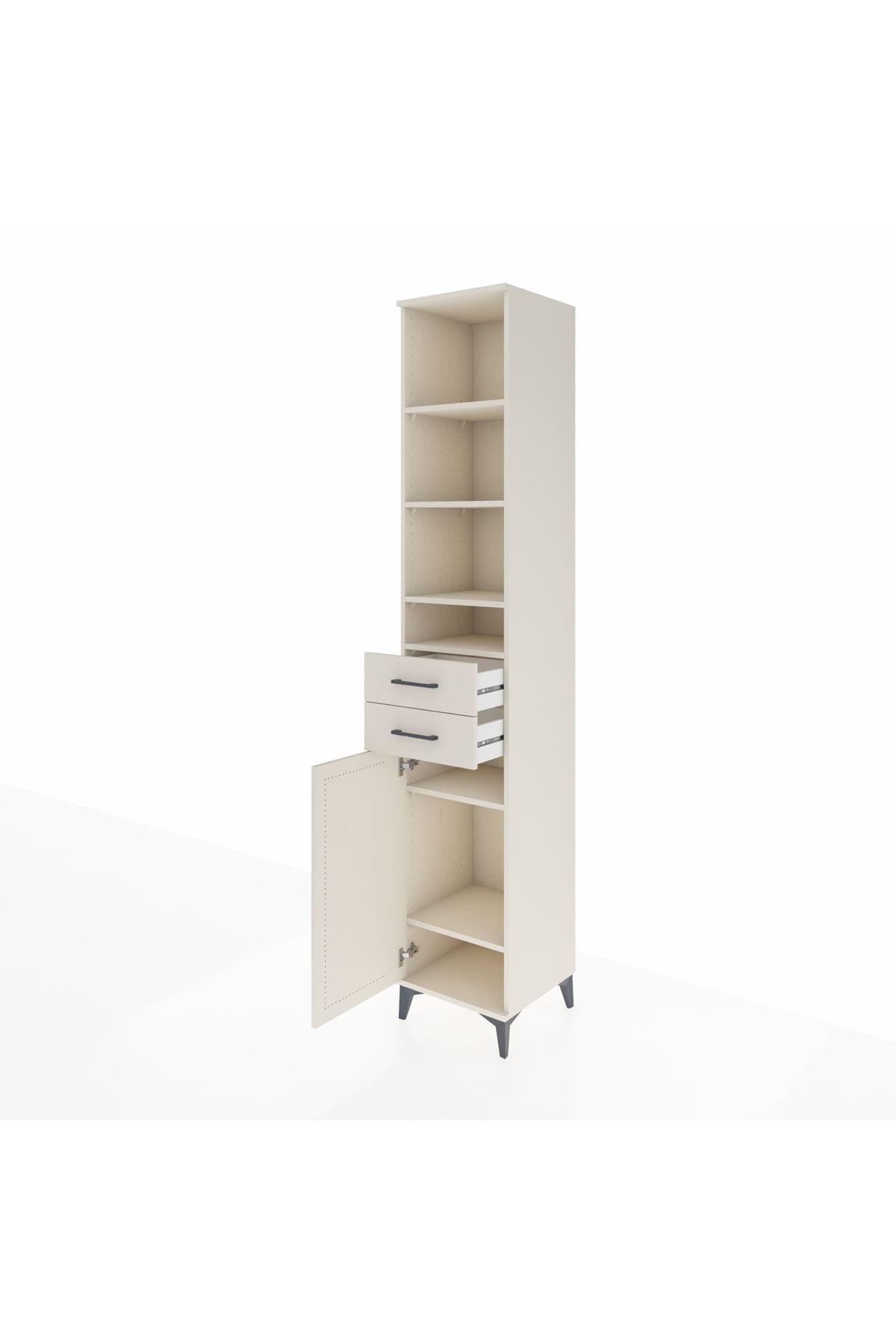 Hyperion Dolap 6 Raflı 2 Çekmeceli Tek Kapaklı 44x44x243 Aytaşı-Aytaşı