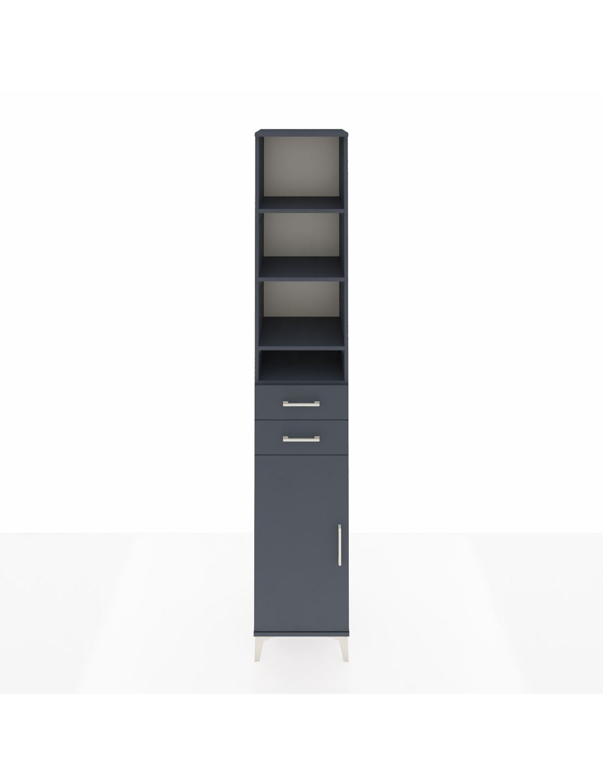 Hyperion Dolap 6 Raflı 2 Çekmeceli Tek Kapaklı 44x44x243 Antrasit-Antrasit