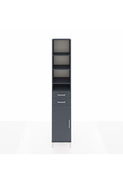 Hyperion Dolap 6 Raflı 2 Çekmeceli Tek Kapaklı 44x44x243 Antrasit-Antrasit