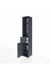 Hyperion Dolap 6 Raflı 2 Çekmeceli Tek Kapaklı 44x44x243 Antrasit-Antrasit