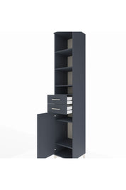 Hyperion Dolap 6 Raflı 2 Çekmeceli Tek Kapaklı 44x44x243 Antrasit-Antrasit