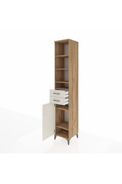 Hyperion Dolap 6 Raflı 2 Çekmeceli Tek Kapaklı 44x44x243 Çam-Aytaşı