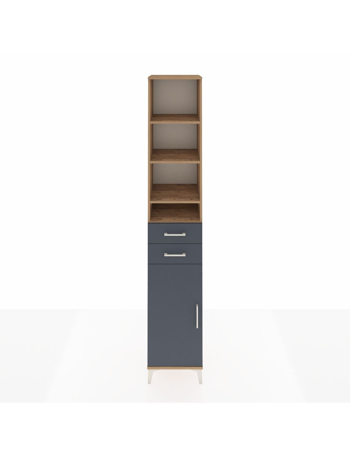 Hyperion Dolap 6 Raflı 2 Çekmeceli Tek Kapaklı 44x44x243 Çam-Antrasit