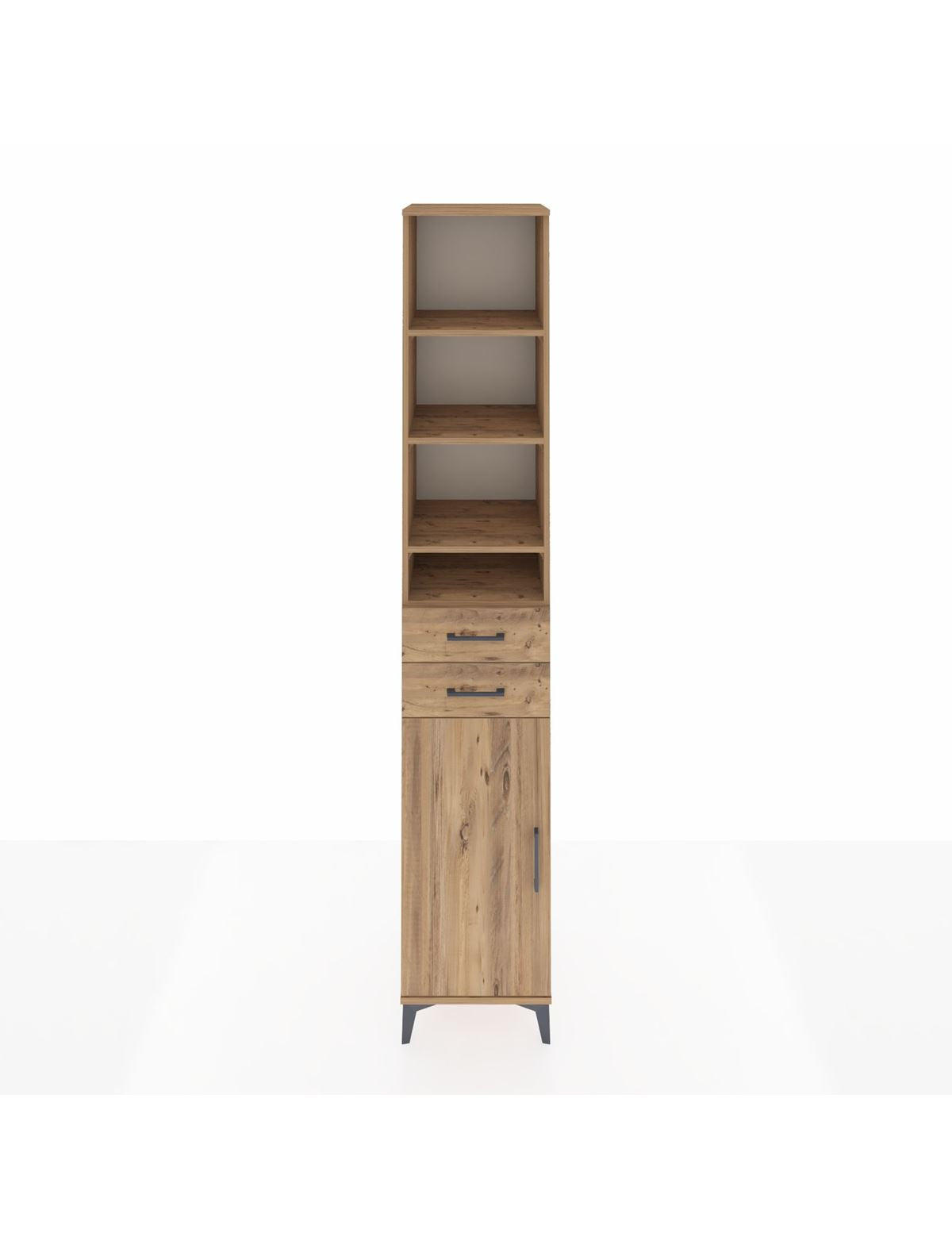 Hyperion Dolap 6 Raflı 2 Çekmeceli Tek Kapaklı 44x44x243 Çam-Çam