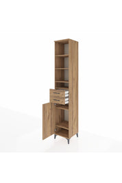 Hyperion Dolap 6 Raflı 2 Çekmeceli Tek Kapaklı 44x44x243 Çam-Çam