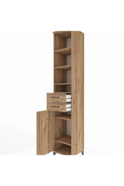 Hyperion Dolap 6 Raflı 2 Çekmeceli Tek Kapaklı 44x44x243 Çam-Çam