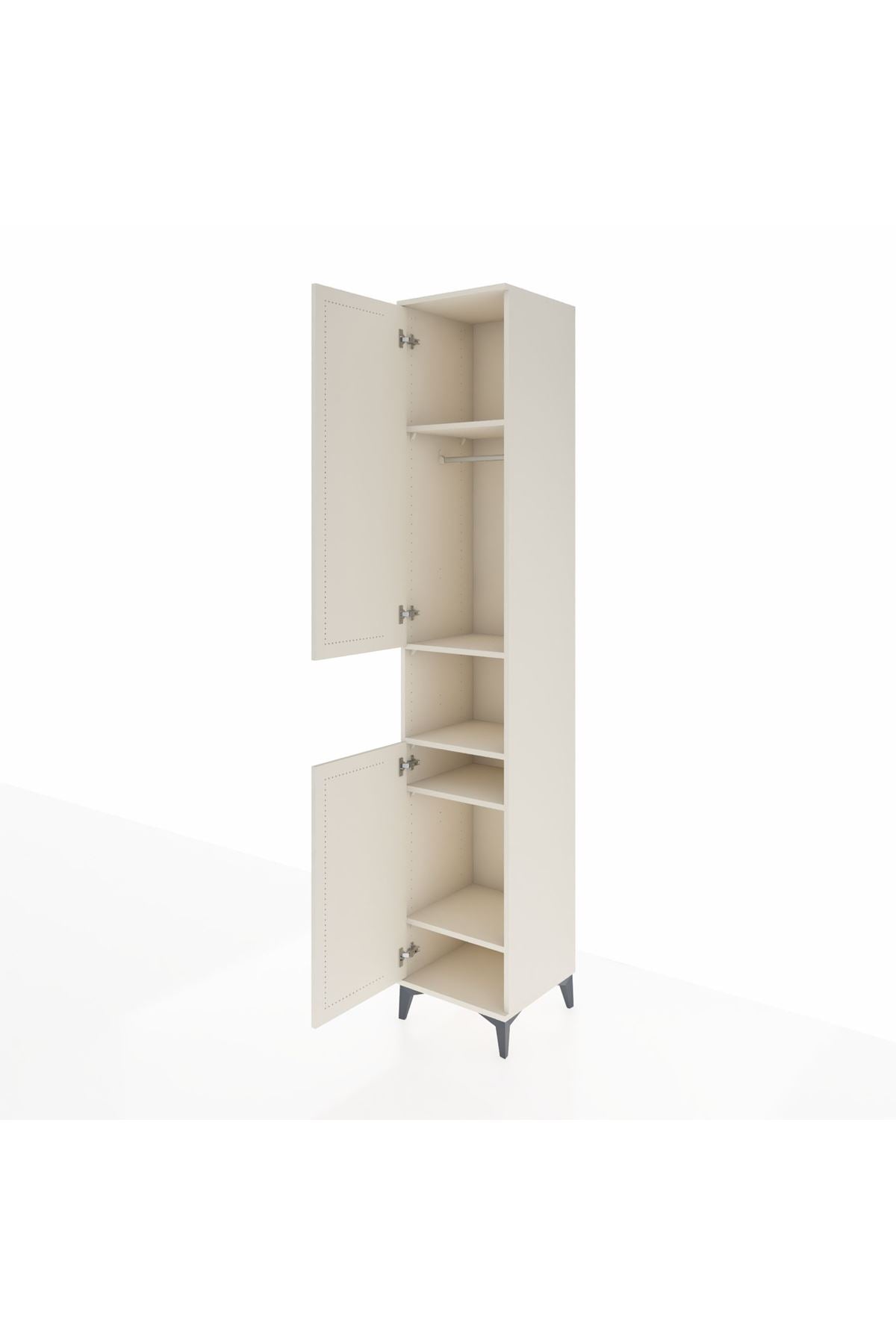 Hyperion Dolap 5 Raflı 2 Kapaklı Tek Askılı 44x44x243 Aytaşı-Aytaşı