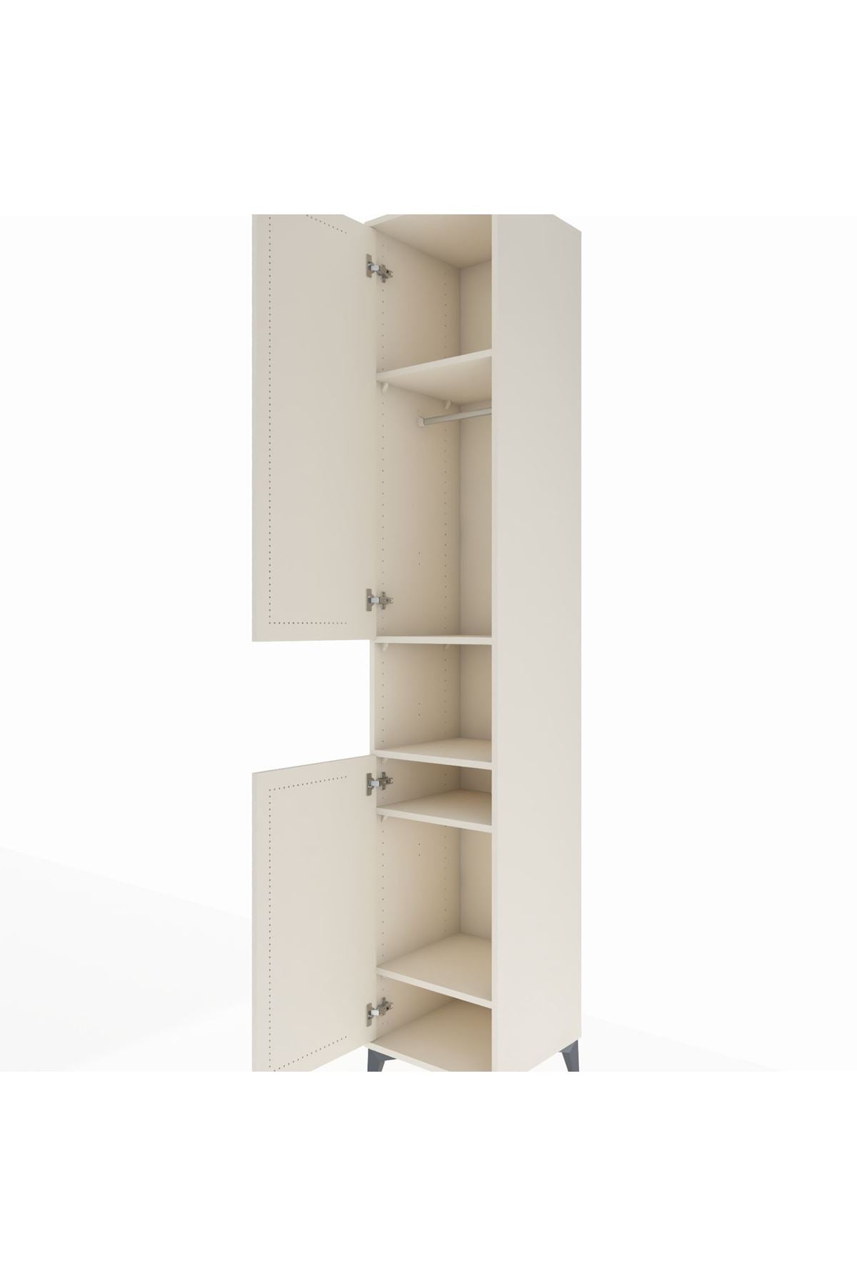 Hyperion Dolap 5 Raflı 2 Kapaklı Tek Askılı 44x44x243 Aytaşı-Aytaşı