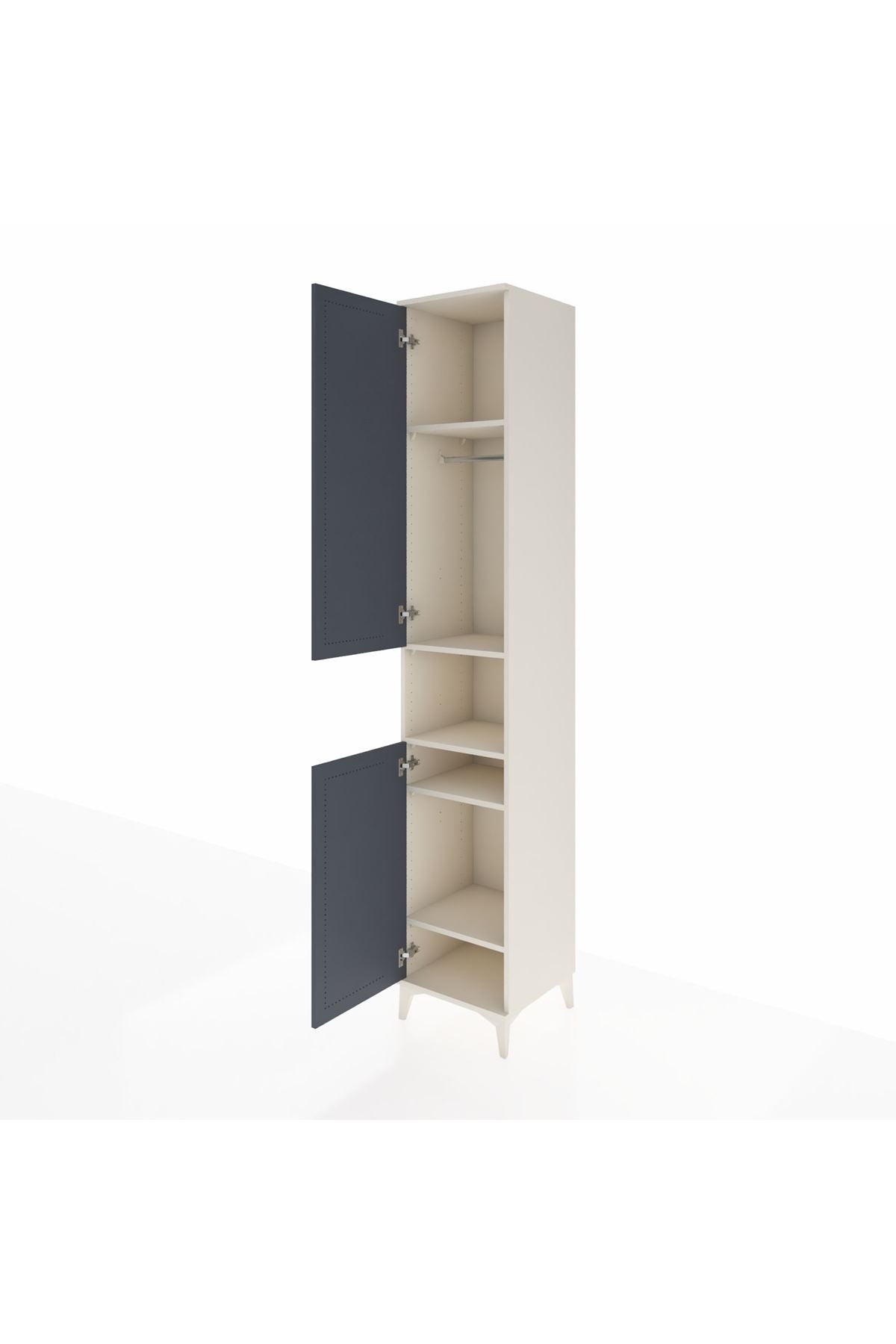 Hyperion Dolap 5 Raflı 2 Kapaklı Tek Askılı 44x44x243 Aytaşı-Antrasit