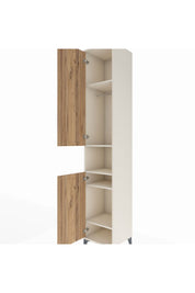 Hyperion Dolap 5 Raflı 2 Kapaklı Tek Askılı 44x44x243 Aytaşı-Çam