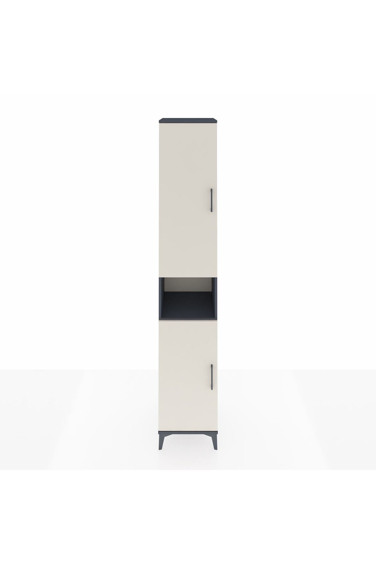 Hyperion Dolap 5 Raflı 2 Kapaklı Tek Askılı 44x44x243 Antrasit-Aytaşı