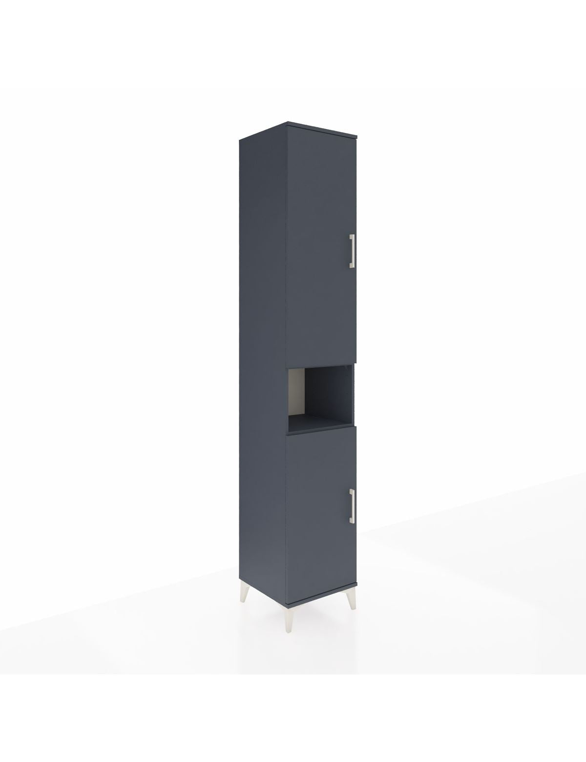 Hyperion Dolap 5 Raflı 2 Kapaklı Tek Askılı 44x44x243 Antrasit-Antrasit