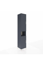 Hyperion Dolap 5 Raflı 2 Kapaklı Tek Askılı 44x44x243 Antrasit-Antrasit