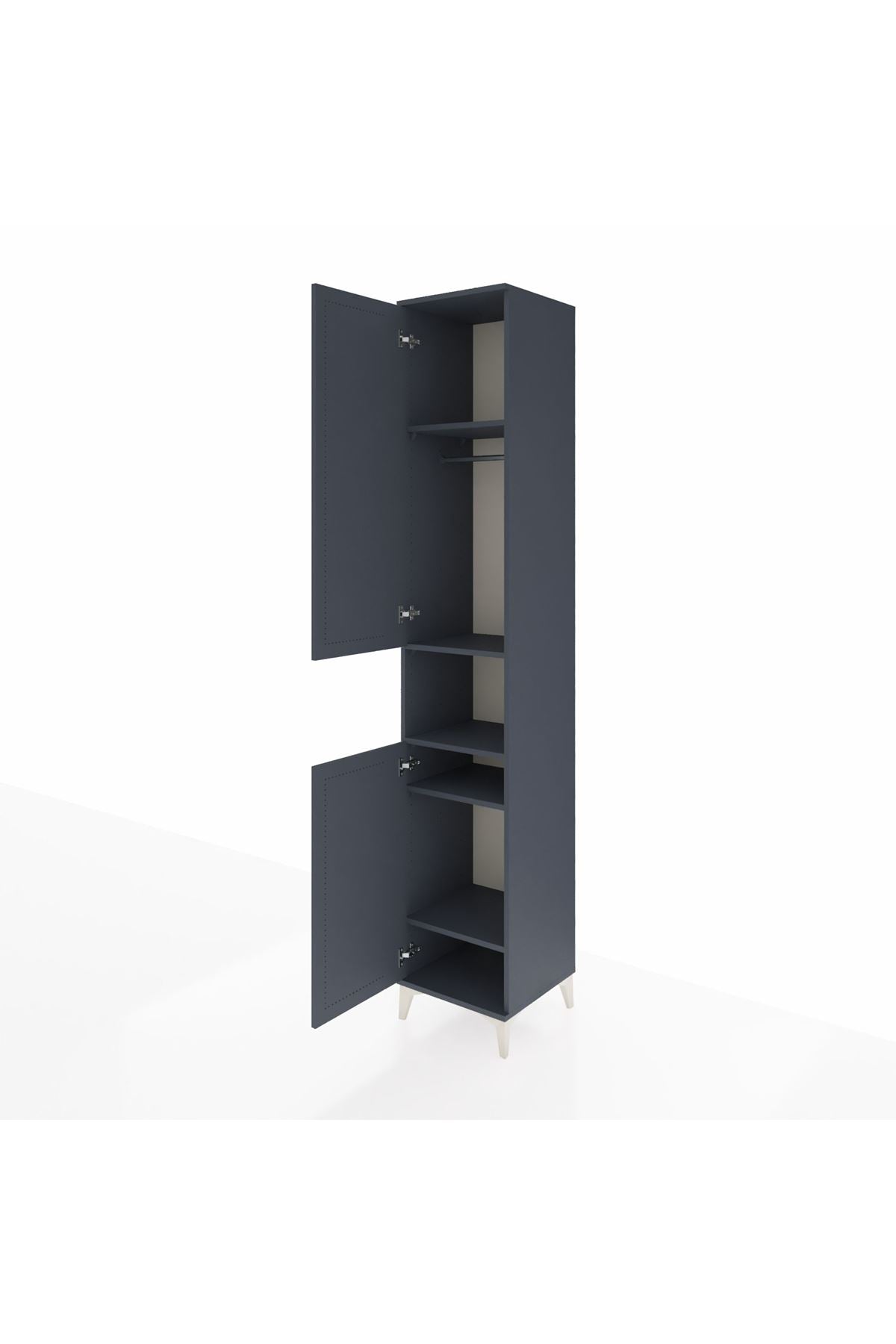 Hyperion Dolap 5 Raflı 2 Kapaklı Tek Askılı 44x44x243 Antrasit-Antrasit