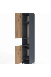 Hyperion Dolap 5 Raflı 2 Kapaklı Tek Askılı 44x44x243 Antrasit-Çam