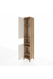 Hyperion Dolap 5 Raflı 2 Kapaklı Tek Askılı 44x44x243 Çam-Aytaşı