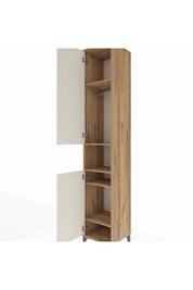 Hyperion Dolap 5 Raflı 2 Kapaklı Tek Askılı 44x44x243 Çam-Aytaşı