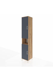 Hyperion Dolap 5 Raflı 2 Kapaklı Tek Askılı 44x44x243 Çam-Antrasit