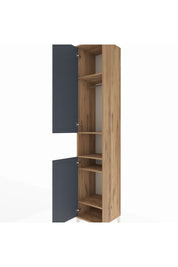 Hyperion Dolap 5 Raflı 2 Kapaklı Tek Askılı 44x44x243 Çam-Antrasit