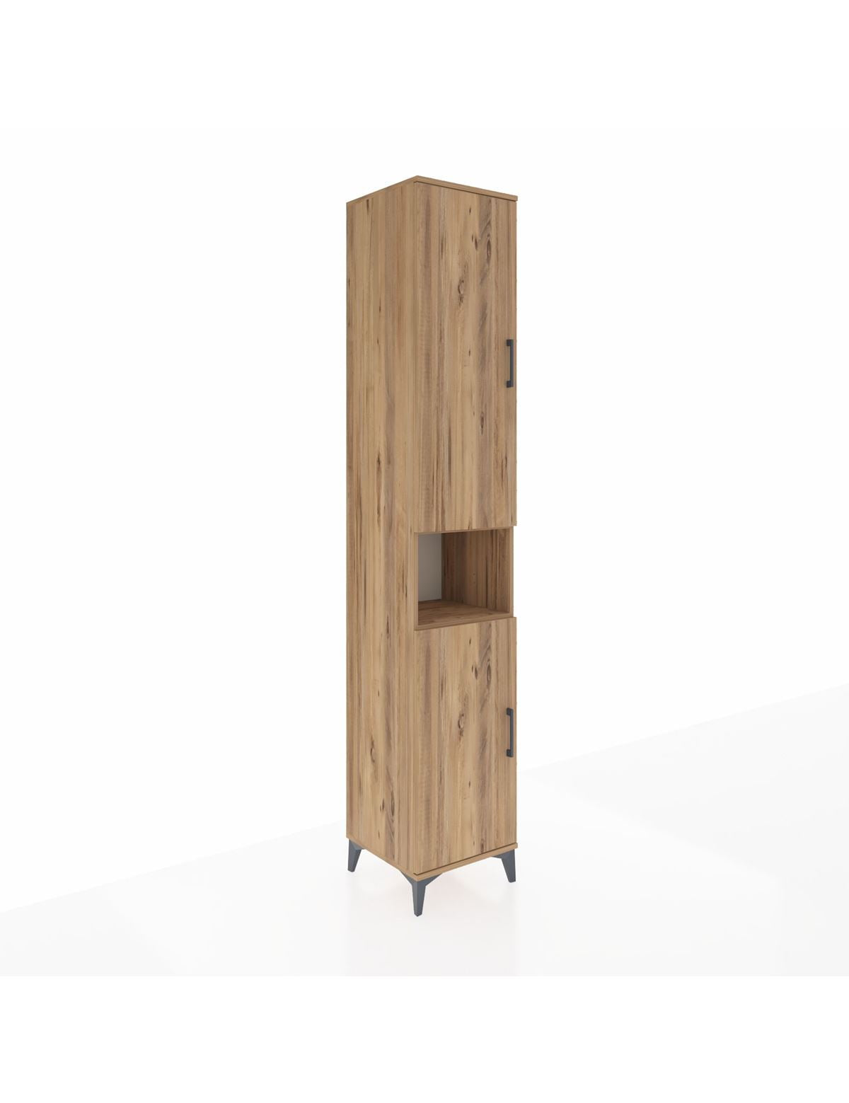 Hyperion Dolap 5 Raflı 2 Kapaklı Tek Askılı 44x44x243 Çam-Çam