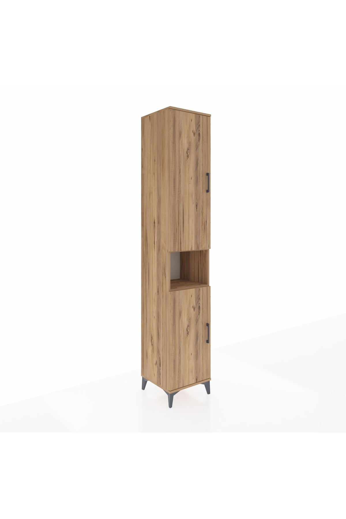 Hyperion Dolap 5 Raflı 2 Kapaklı Tek Askılı 44x44x243 Çam-Çam