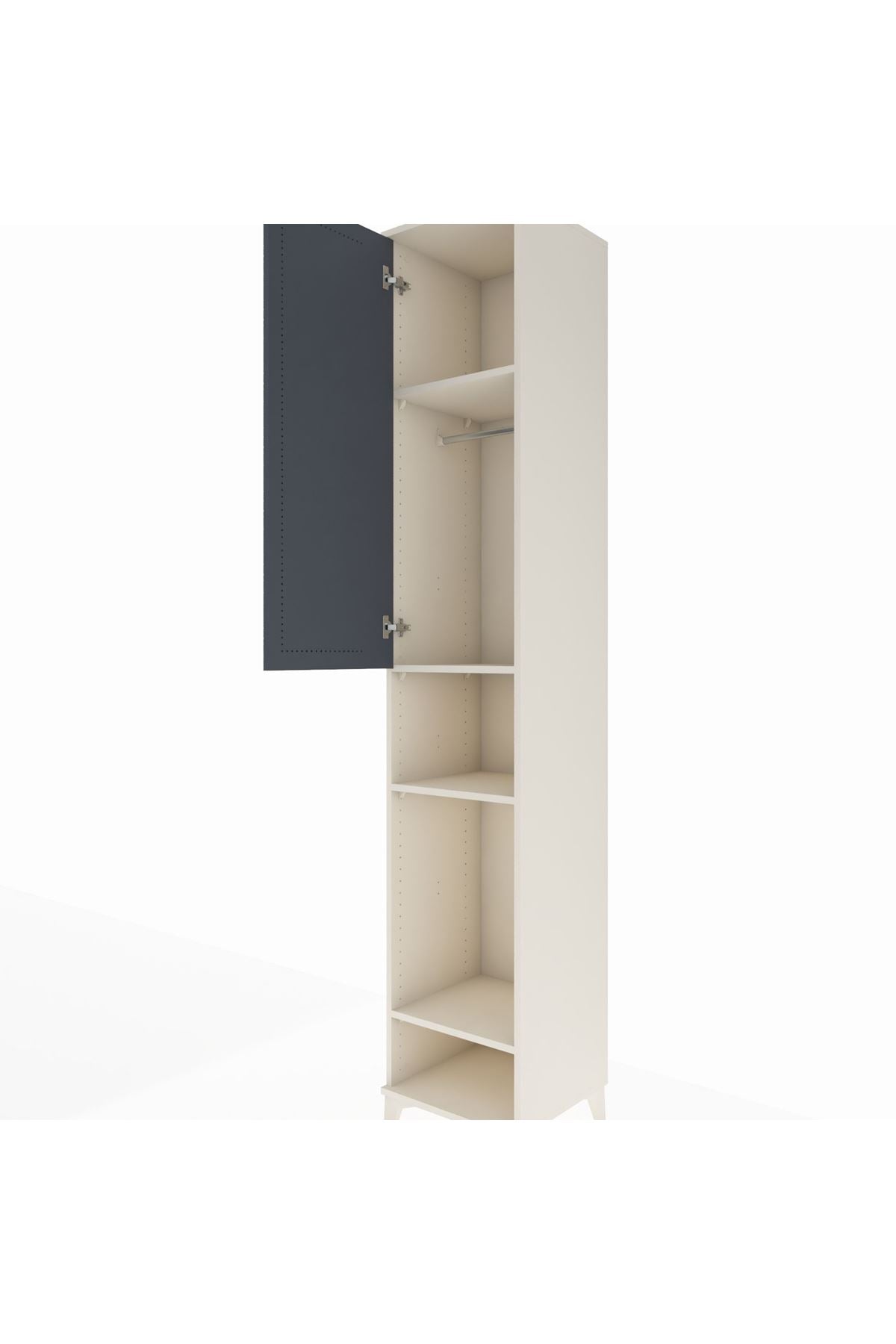 Hyperion Dolap 4 Raflı Tek Kapaklı Tek Askılı 44x44x243 Aytaşı-Antrasit