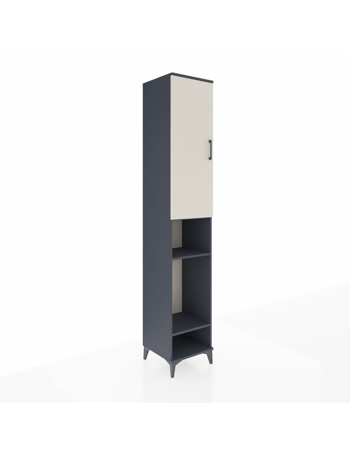 Hyperion Dolap 4 Raflı Tek Kapaklı Tek Askılı 44x44x243 Antrasit-Aytaşı