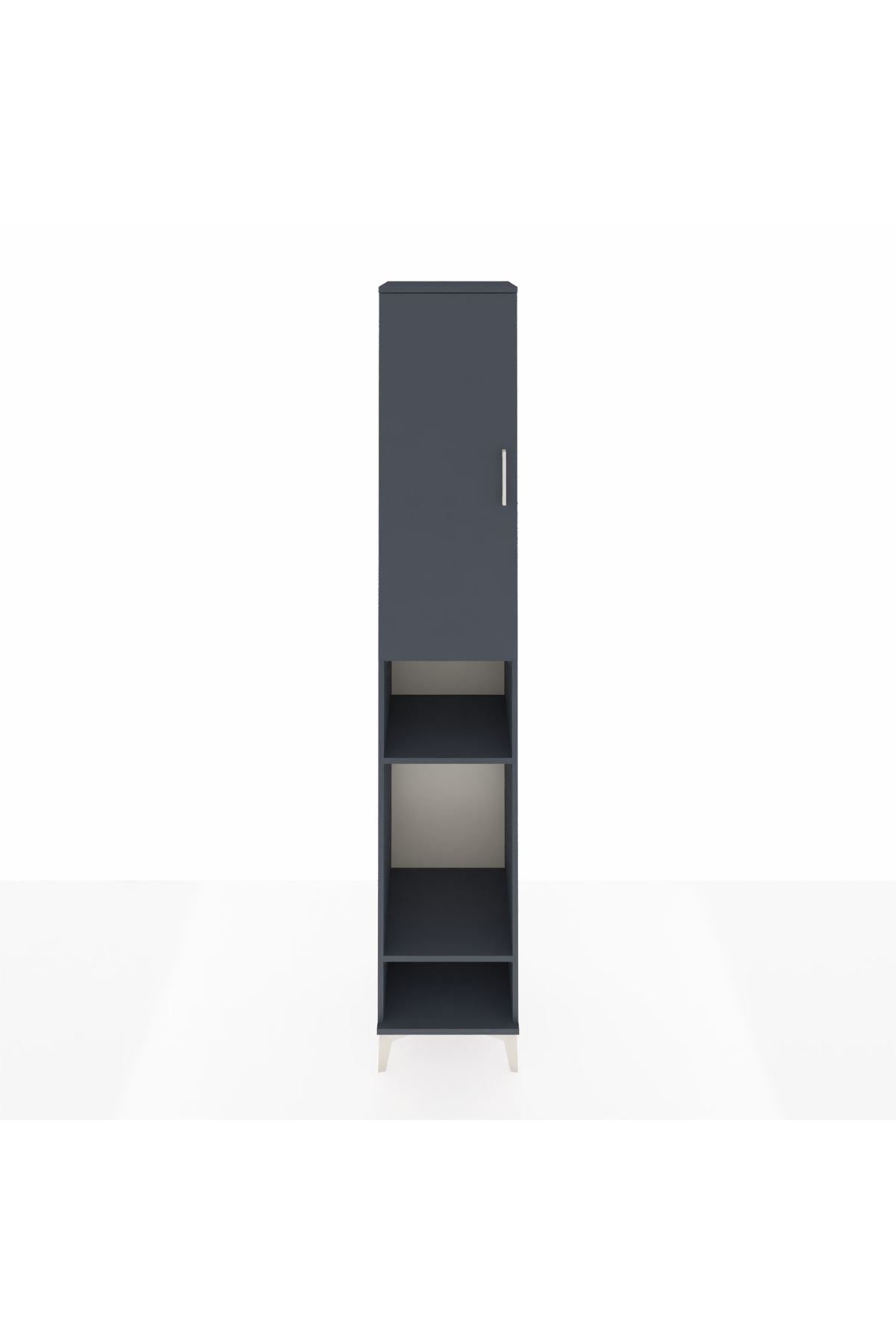 Hyperion Dolap 4 Raflı Tek Kapaklı Tek Askılı 44x44x243 Antrasit-Antrasit