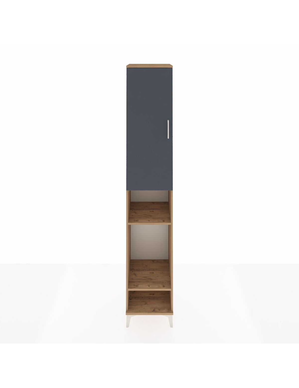 Hyperion Dolap 4 Raflı Tek Kapaklı Tek Askılı 44x44x243 Çam-Antrasit