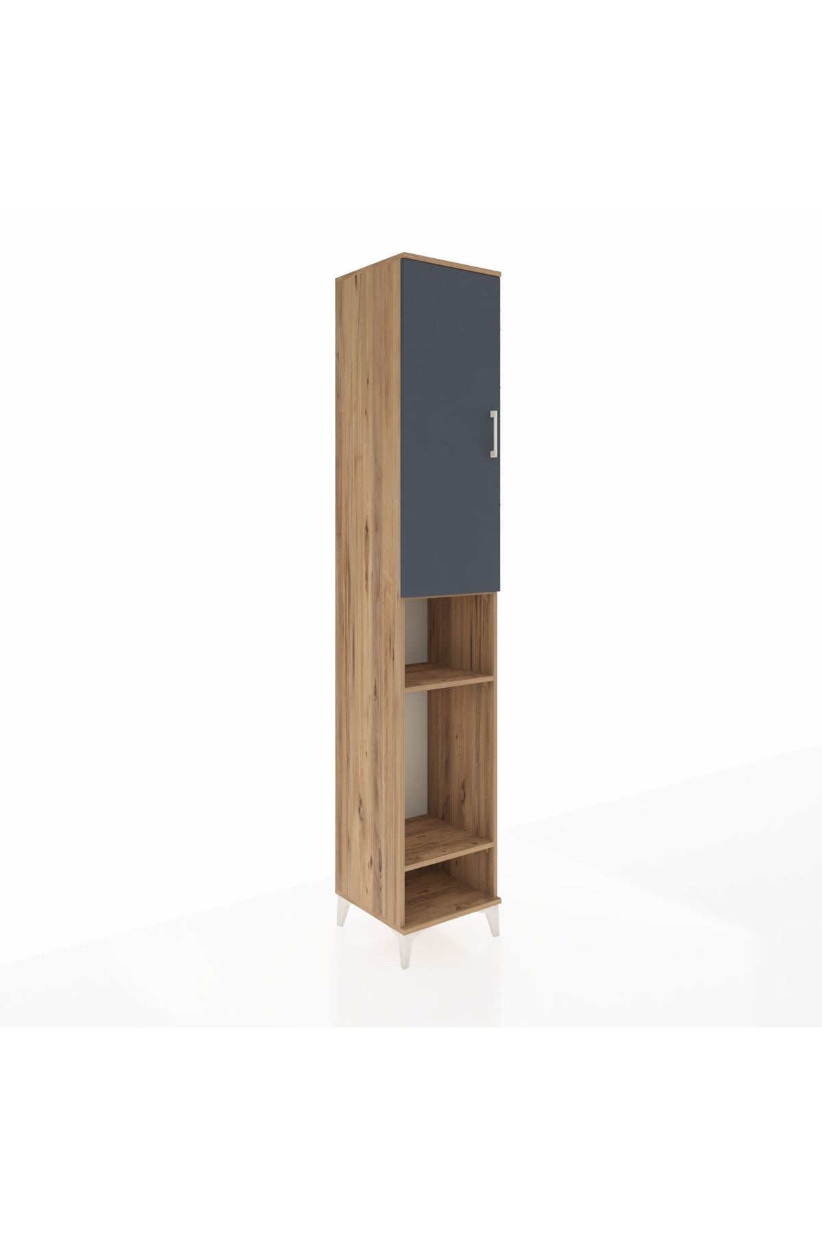 Hyperion Dolap 4 Raflı Tek Kapaklı Tek Askılı 44x44x243 Çam-Antrasit