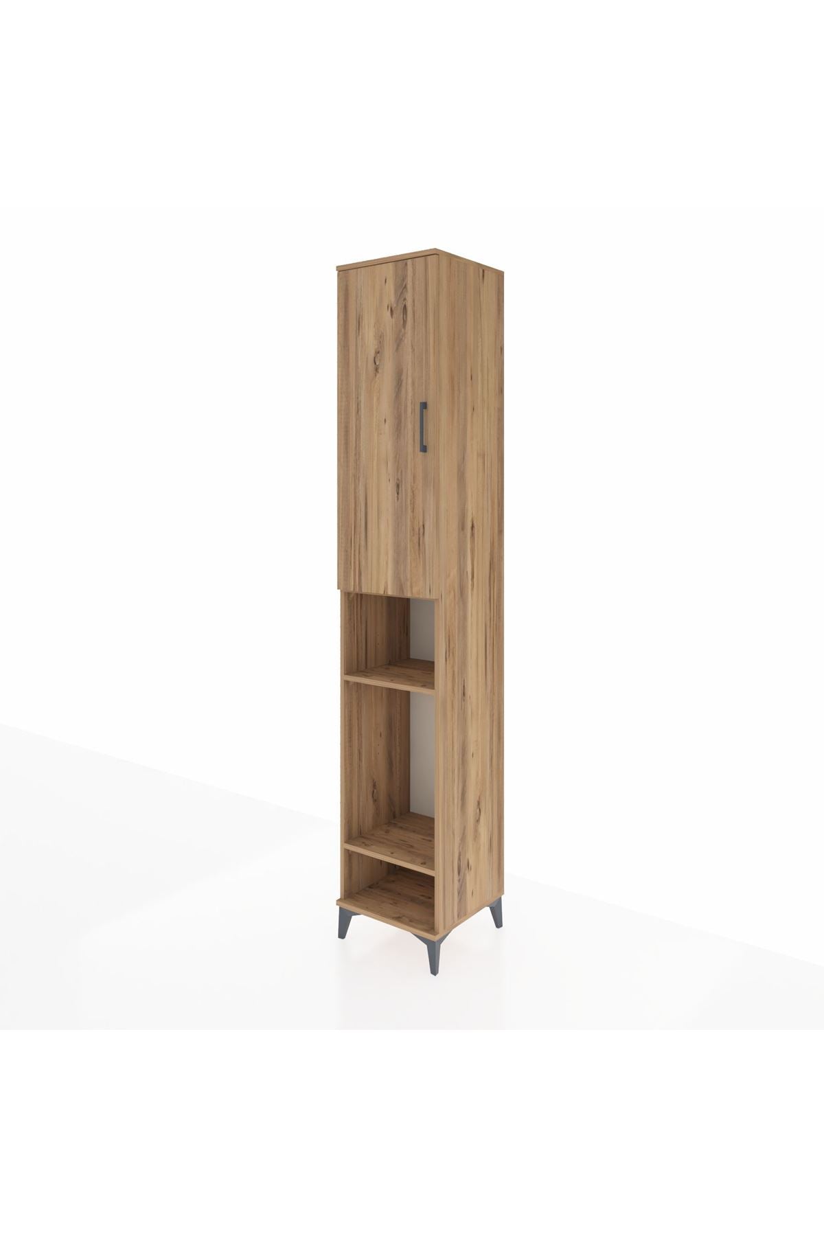 Hyperion Dolap 4 Raflı Tek Kapaklı Tek Askılı 44x44x243 Çam-Çam