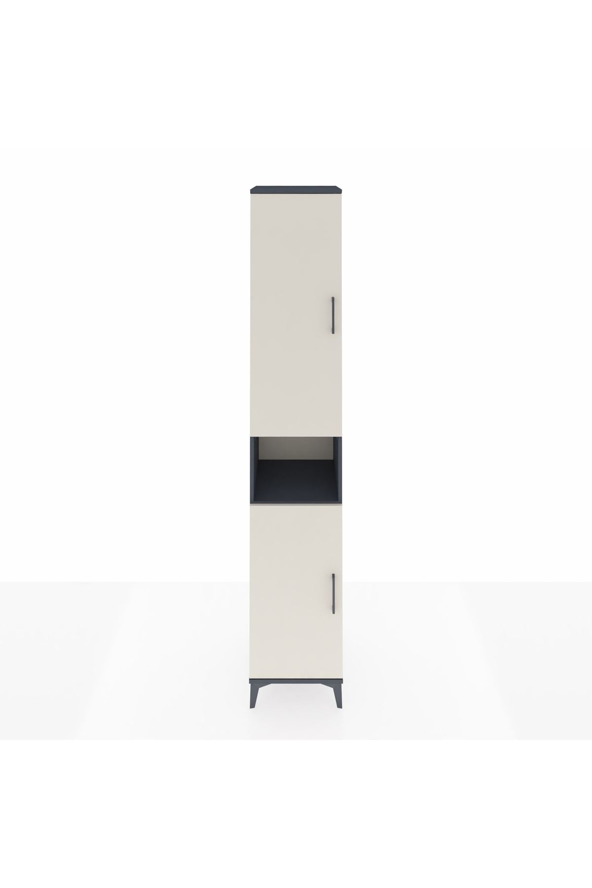 Hyperion Dolap 7 Raflı 2 Kapaklı 44x44x243 Antrasit-Aytaşı