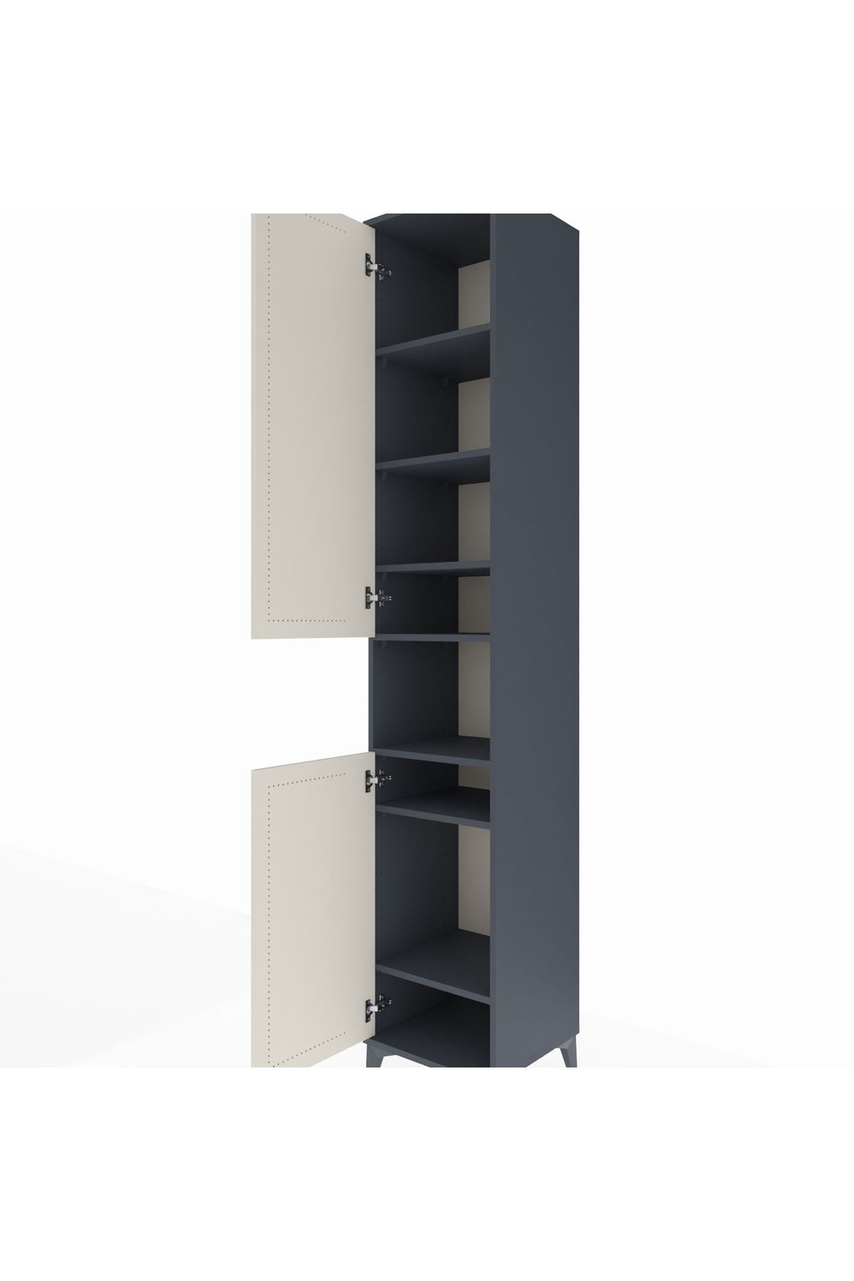 Hyperion Dolap 7 Raflı 2 Kapaklı 44x44x243 Antrasit-Aytaşı