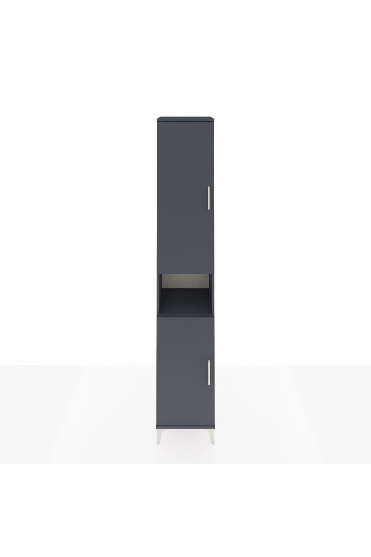 Hyperion Dolap 7 Raflı 2 Kapaklı 44x44x243 Antrasit-Antrasit