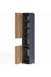 Hyperion Dolap 7 Raflı 2 Kapaklı 44x44x243 Antrasit-Çam