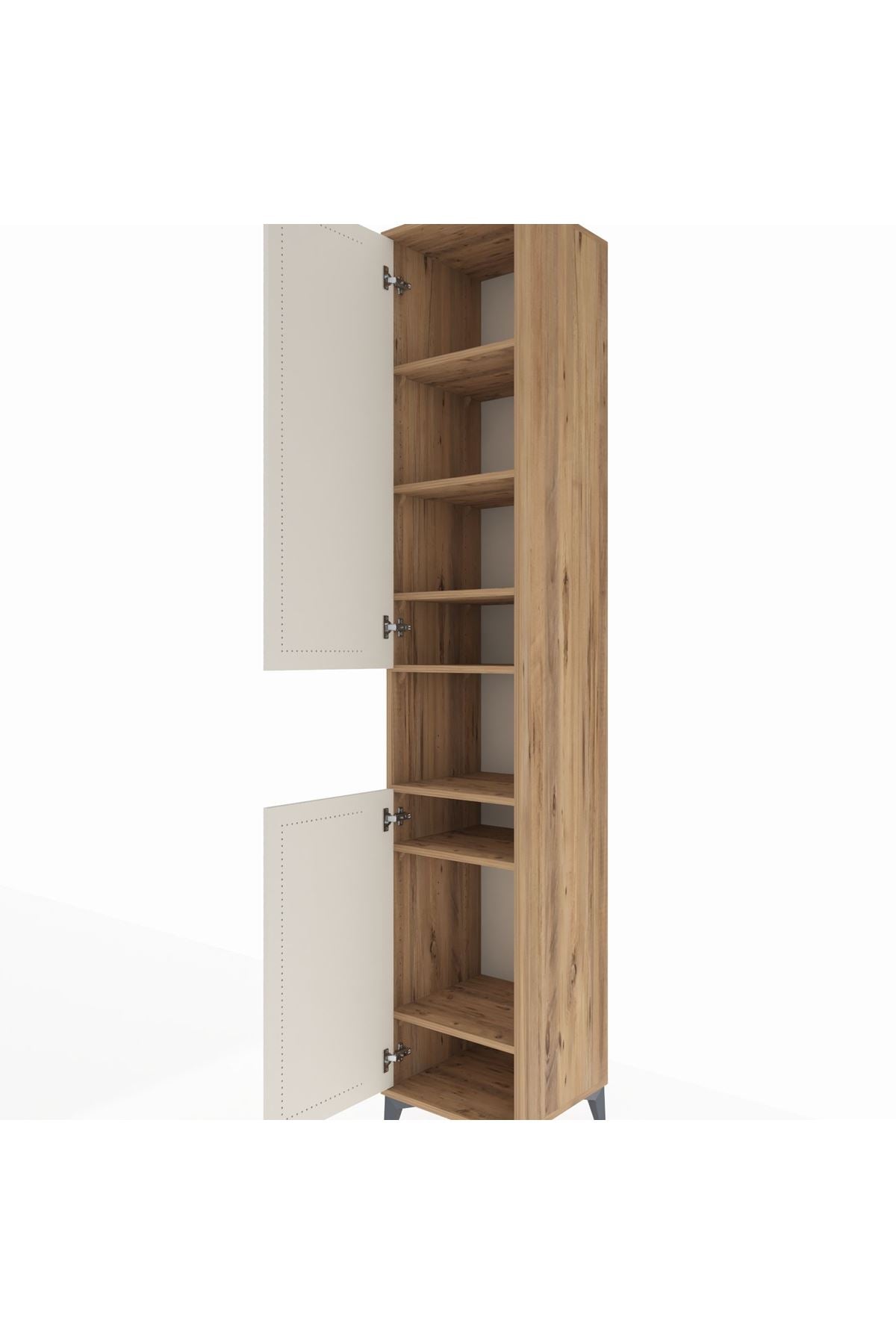 Hyperion Dolap 7 Raflı 2 Kapaklı 44x44x243 Çam-Aytaşı