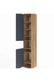 Hyperion Dolap 7 Raflı 2 Kapaklı 44x44x243 Çam-Antrasit