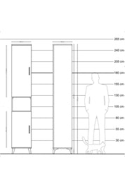 Hyperion Dolap 7 Raflı 2 Kapaklı 44x44x243 Çam-Antrasit