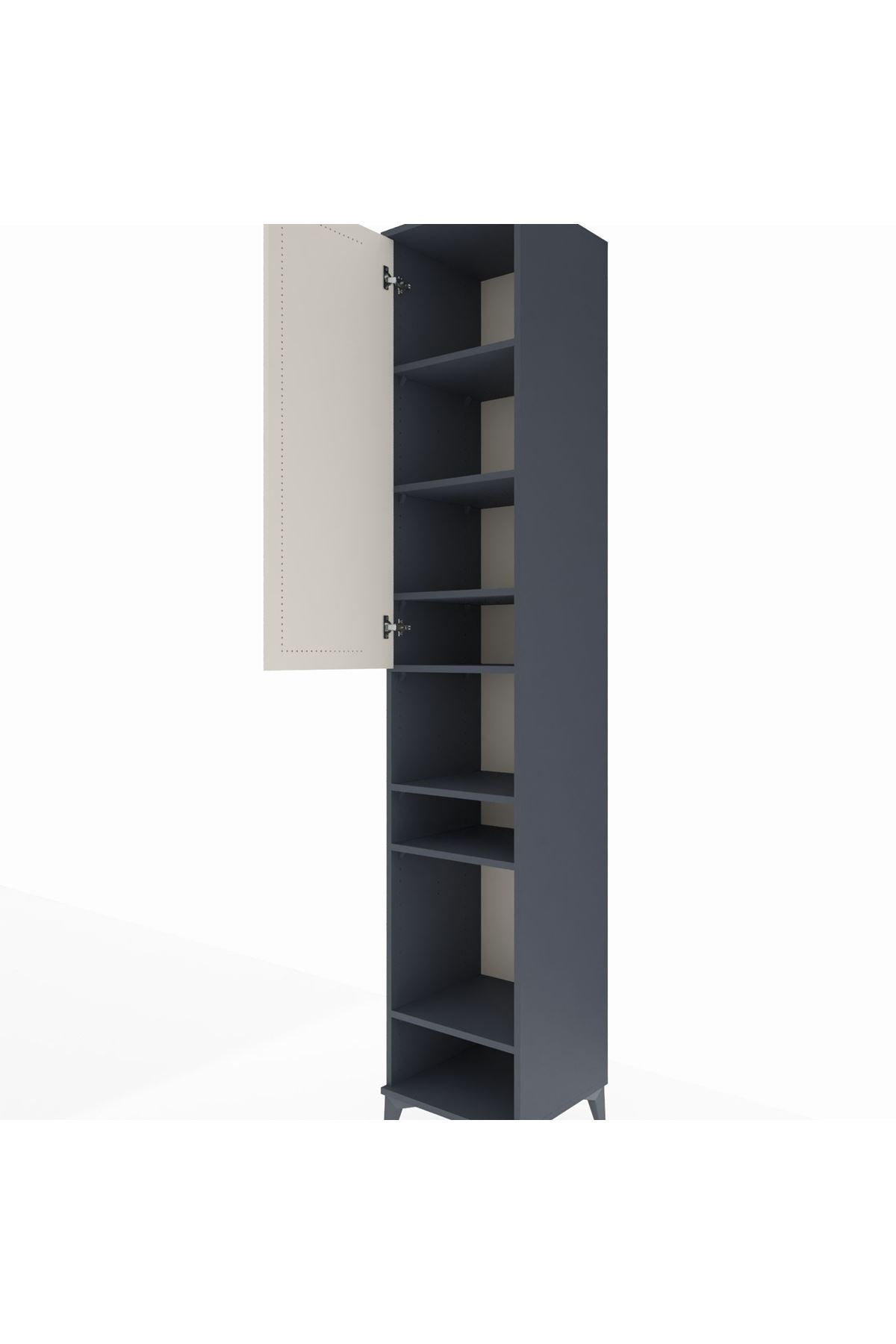 Hyperion Dolap 7 Raflı Tek Kapaklı 44x44x243 Antrasit-Aytaşı