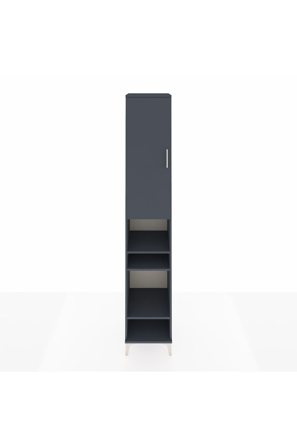 Hyperion Dolap 7 Raflı Tek Kapaklı 44x44x243 Antrasit-Antrasit