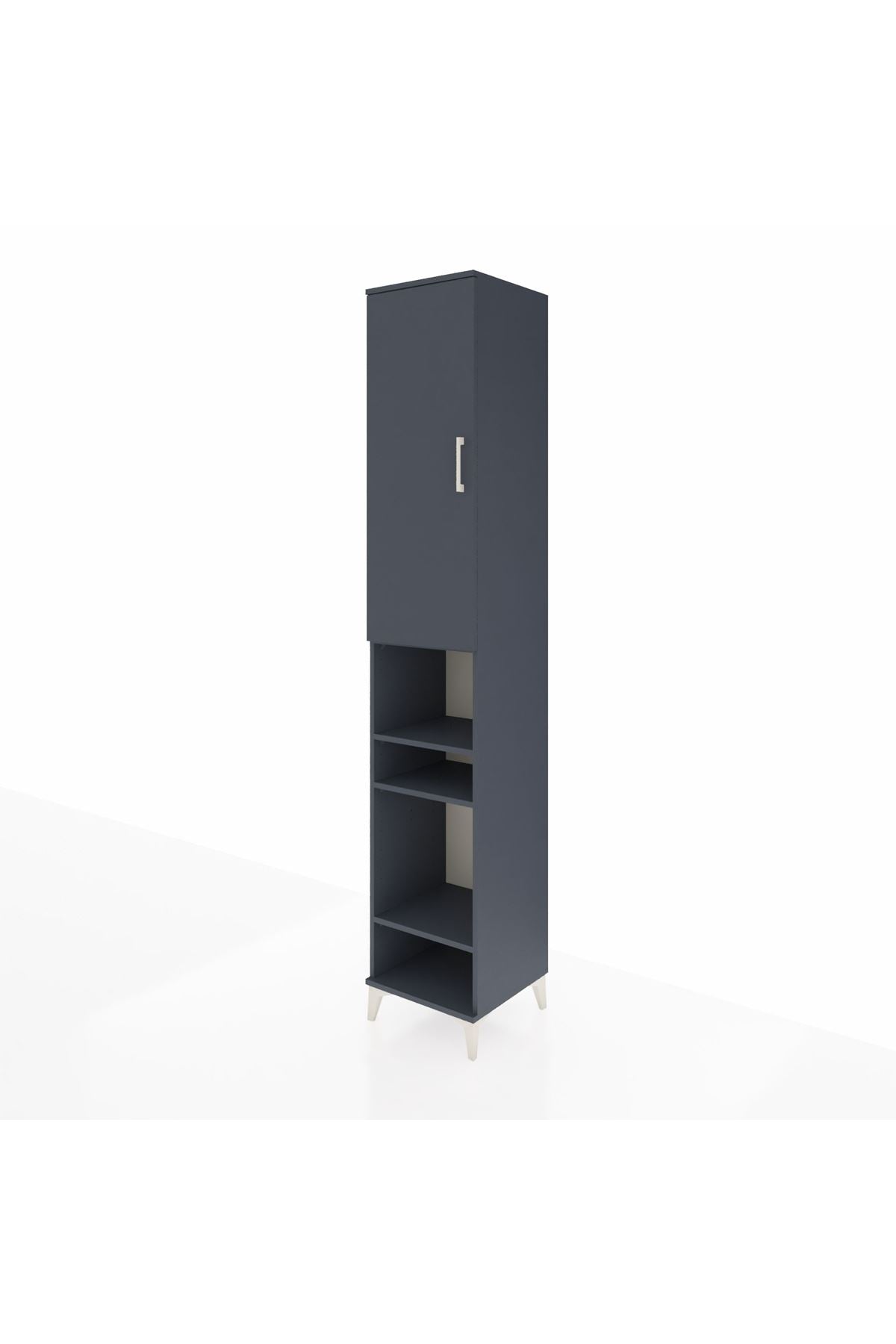 Hyperion Dolap 7 Raflı Tek Kapaklı 44x44x243 Antrasit-Antrasit