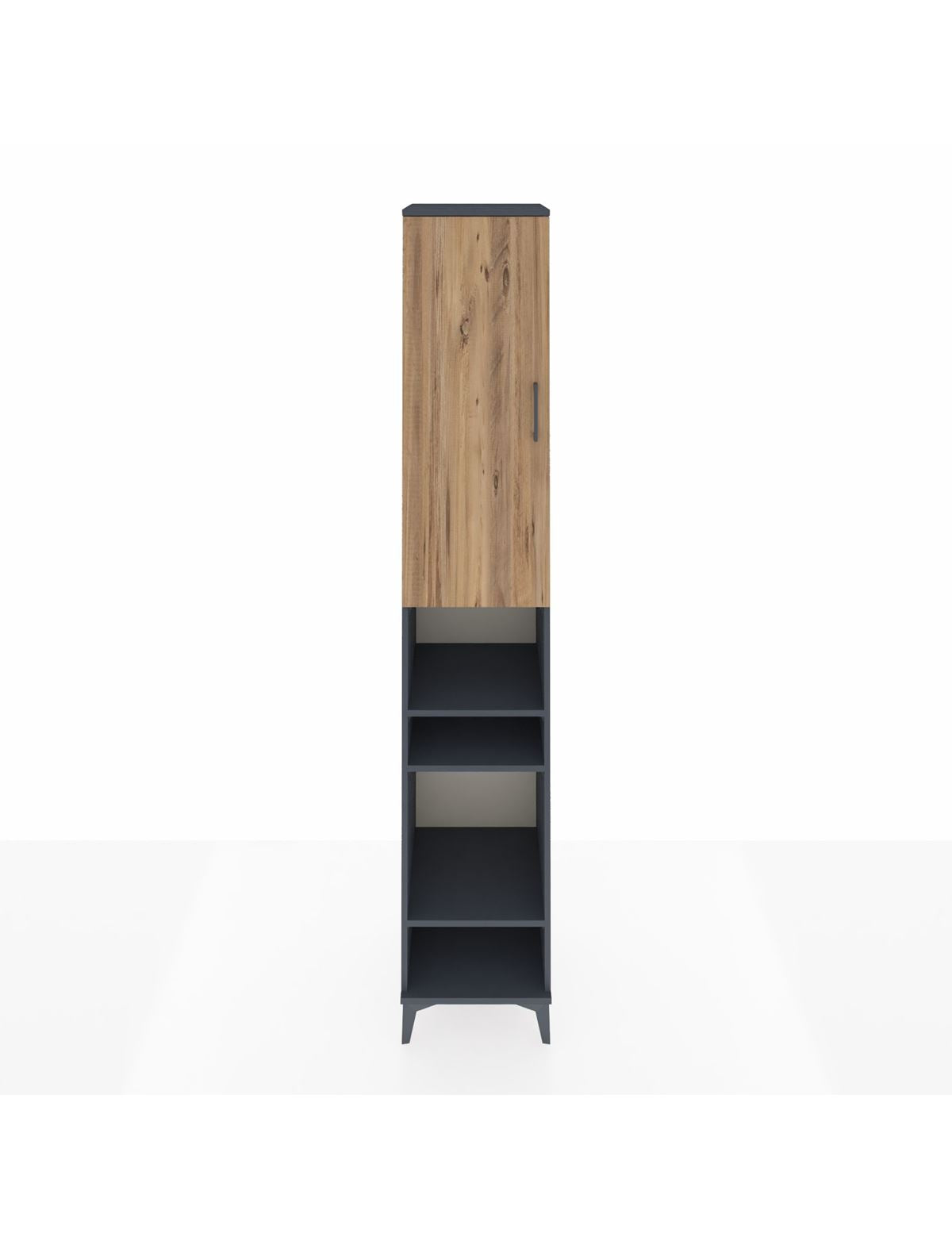 Hyperion Dolap 7 Raflı Tek Kapaklı 44x44x243 Antrasit-Çam