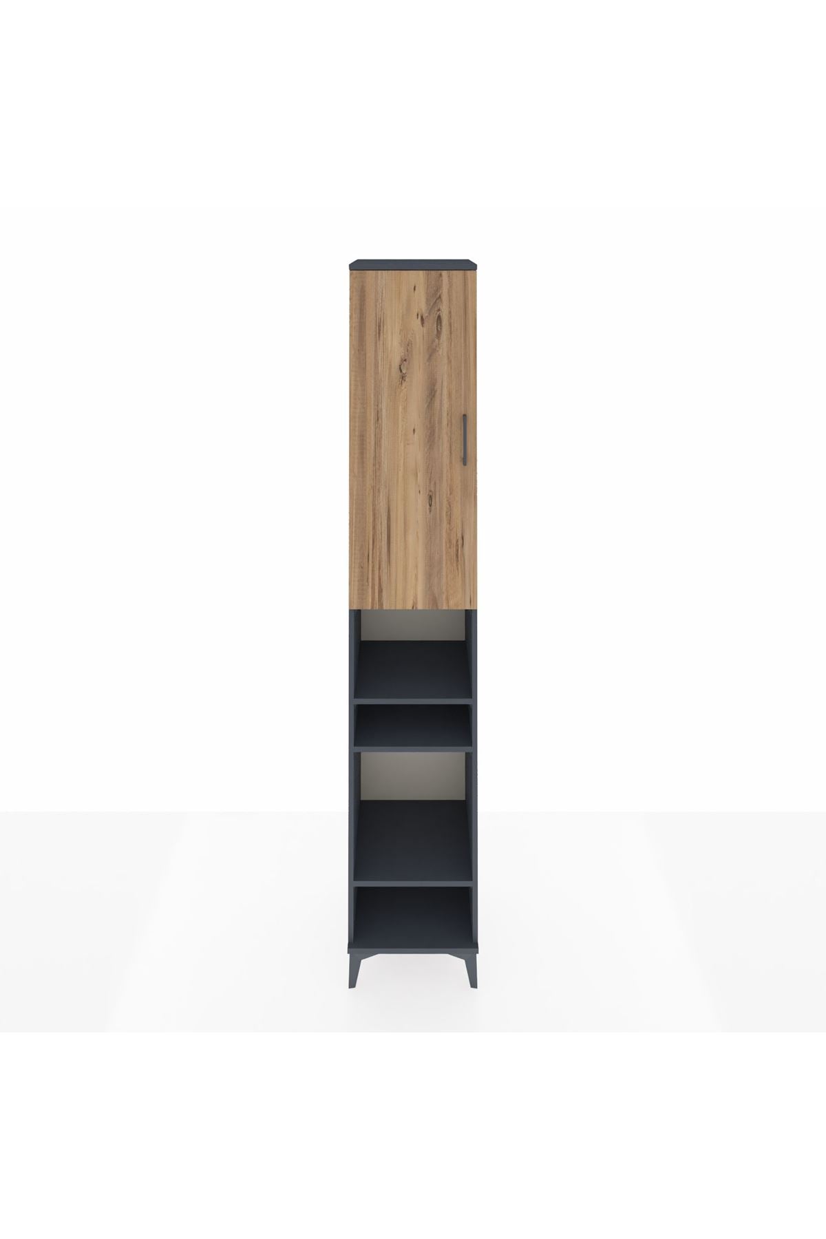 Hyperion Dolap 7 Raflı Tek Kapaklı 44x44x243 Antrasit-Çam