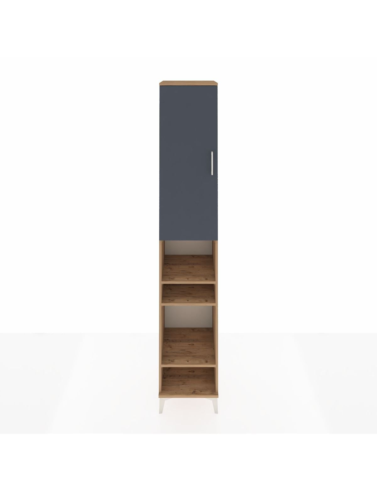 Hyperion Dolap 7 Raflı Tek Kapaklı 44x44x243 Çam-Antrasit