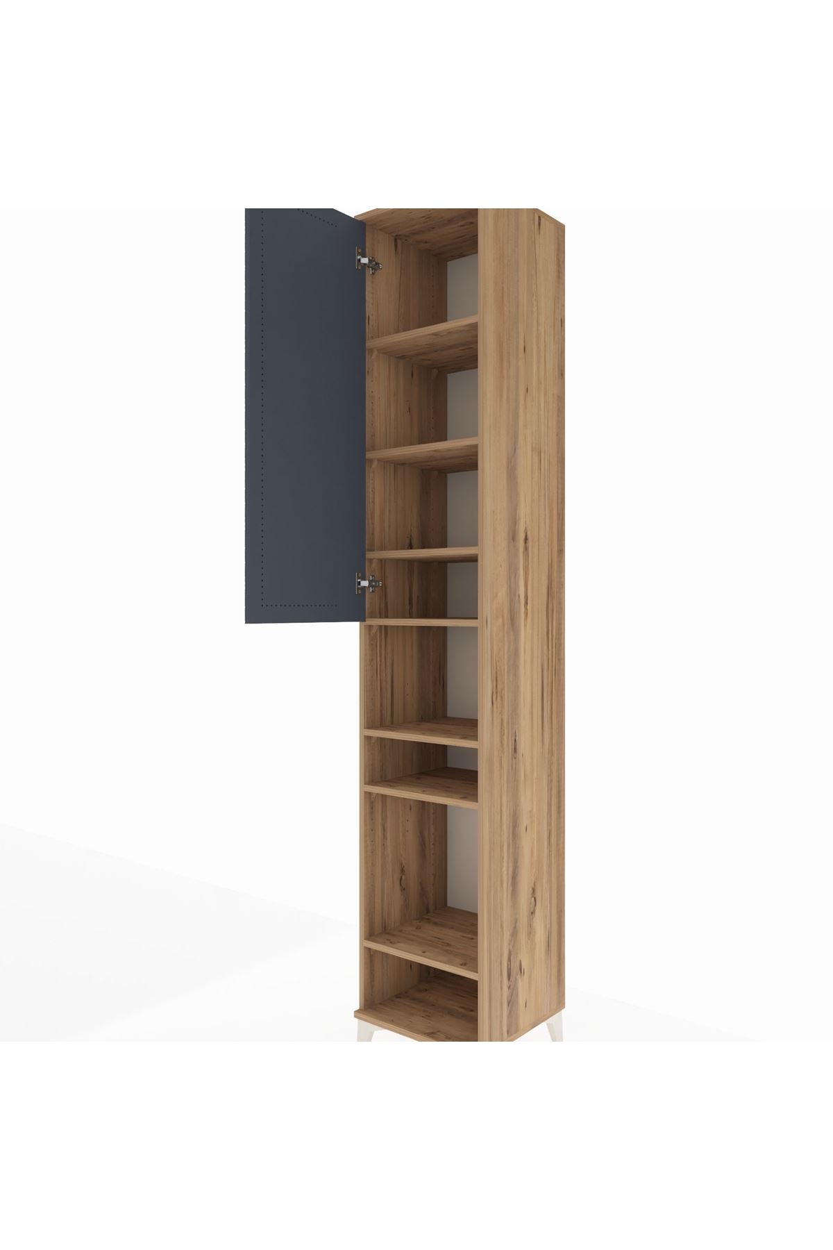 Hyperion Dolap 7 Raflı Tek Kapaklı 44x44x243 Çam-Antrasit