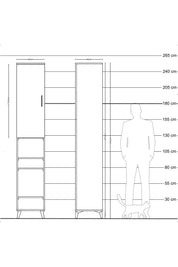 Hyperion Dolap 7 Raflı Tek Kapaklı 44x44x243 Çam-Çam