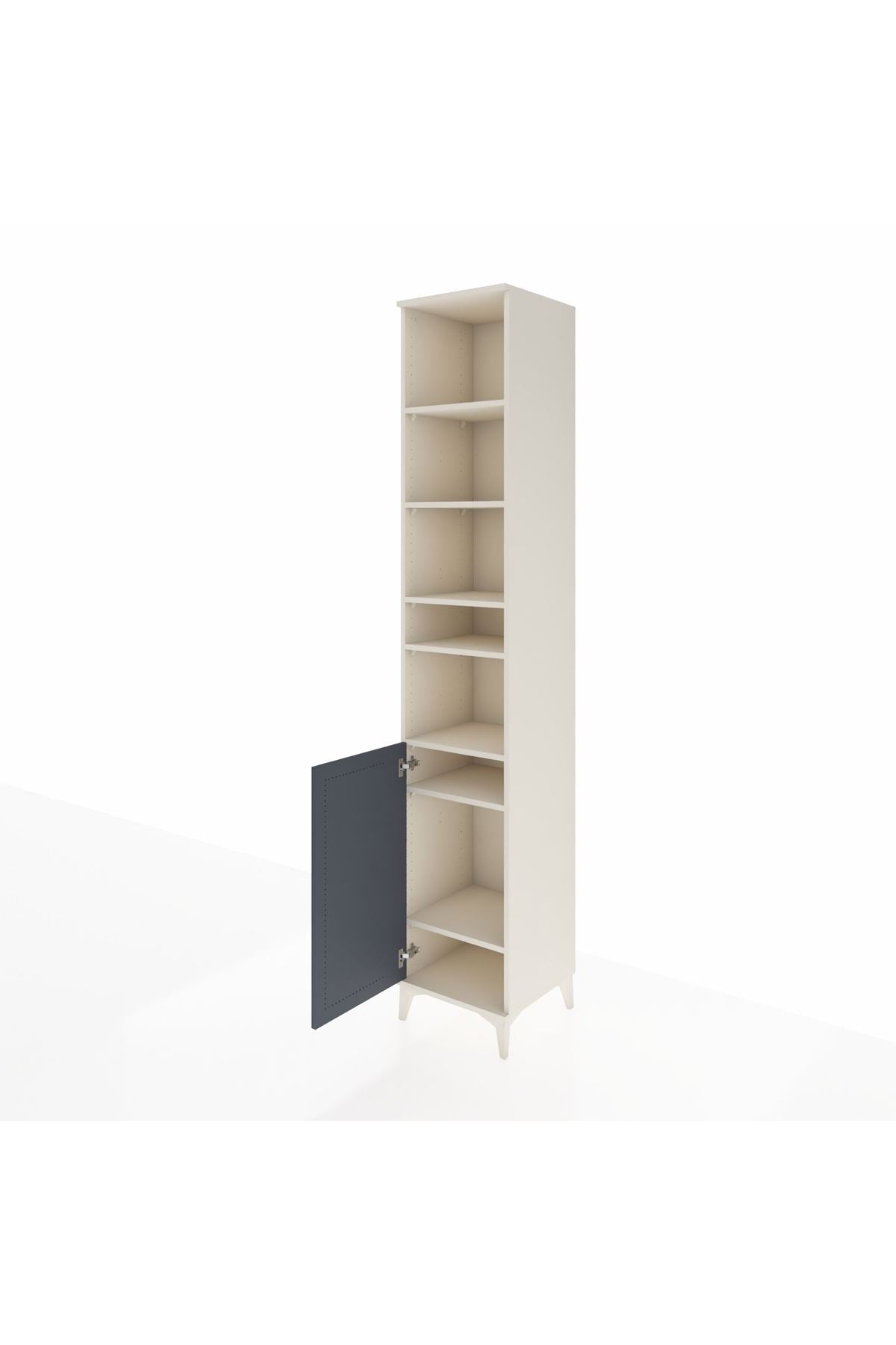 Hyperion Dolap 7 Raflı Tek Kapaklı 44x44x243 Aytaşı-Antrasit