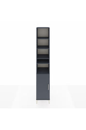 Hyperion Dolap 7 Raflı Tek Kapaklı 44x44x243 Antrasit-Antrasit